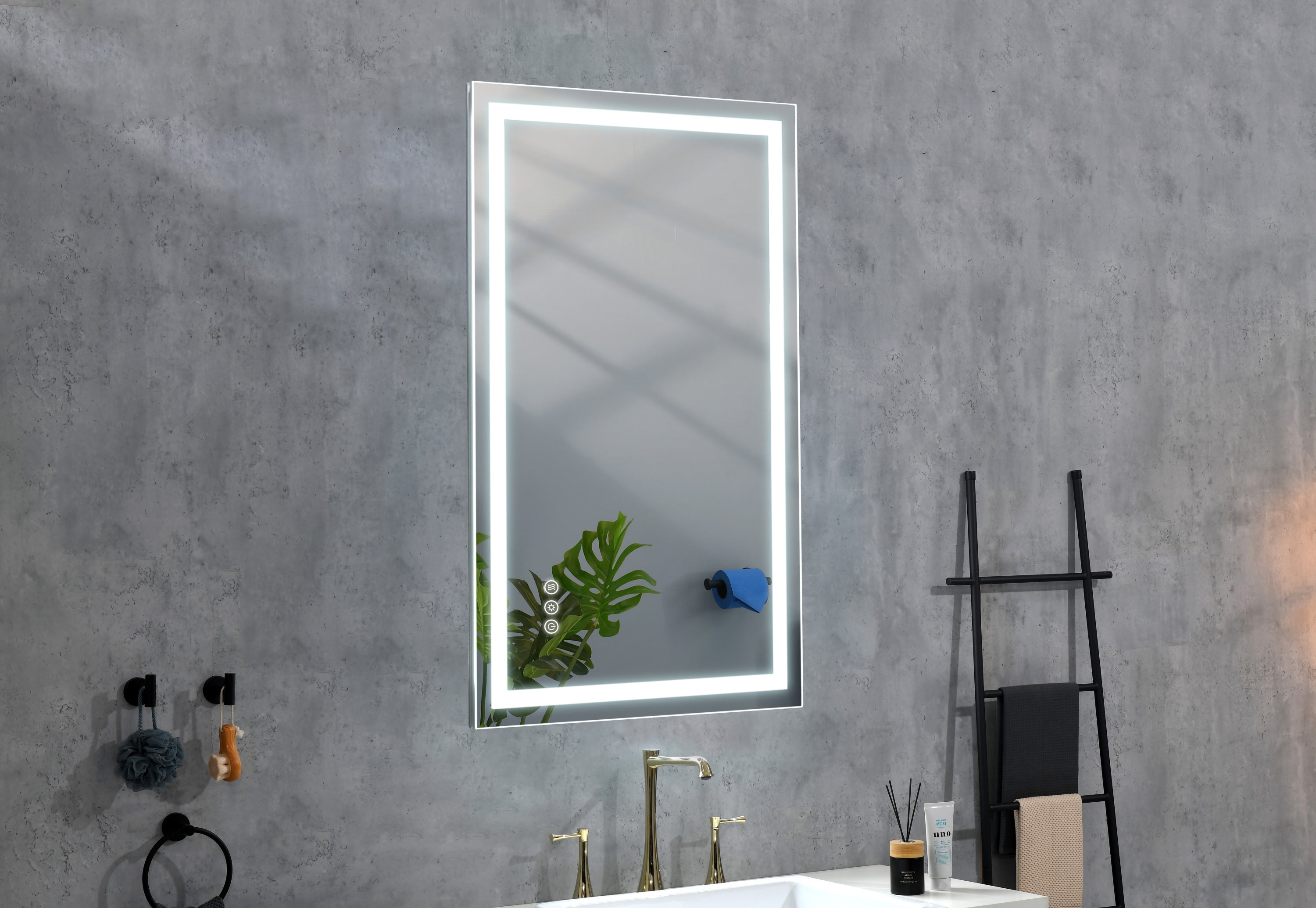 LED Bathroom Mirror  36 "x 30  " with Front and Backlight, Large Dimmable Wall Mirrors with Anti-Fog, Shatter-Proof, Memory, 3 Colors, LED Vanity Mirror