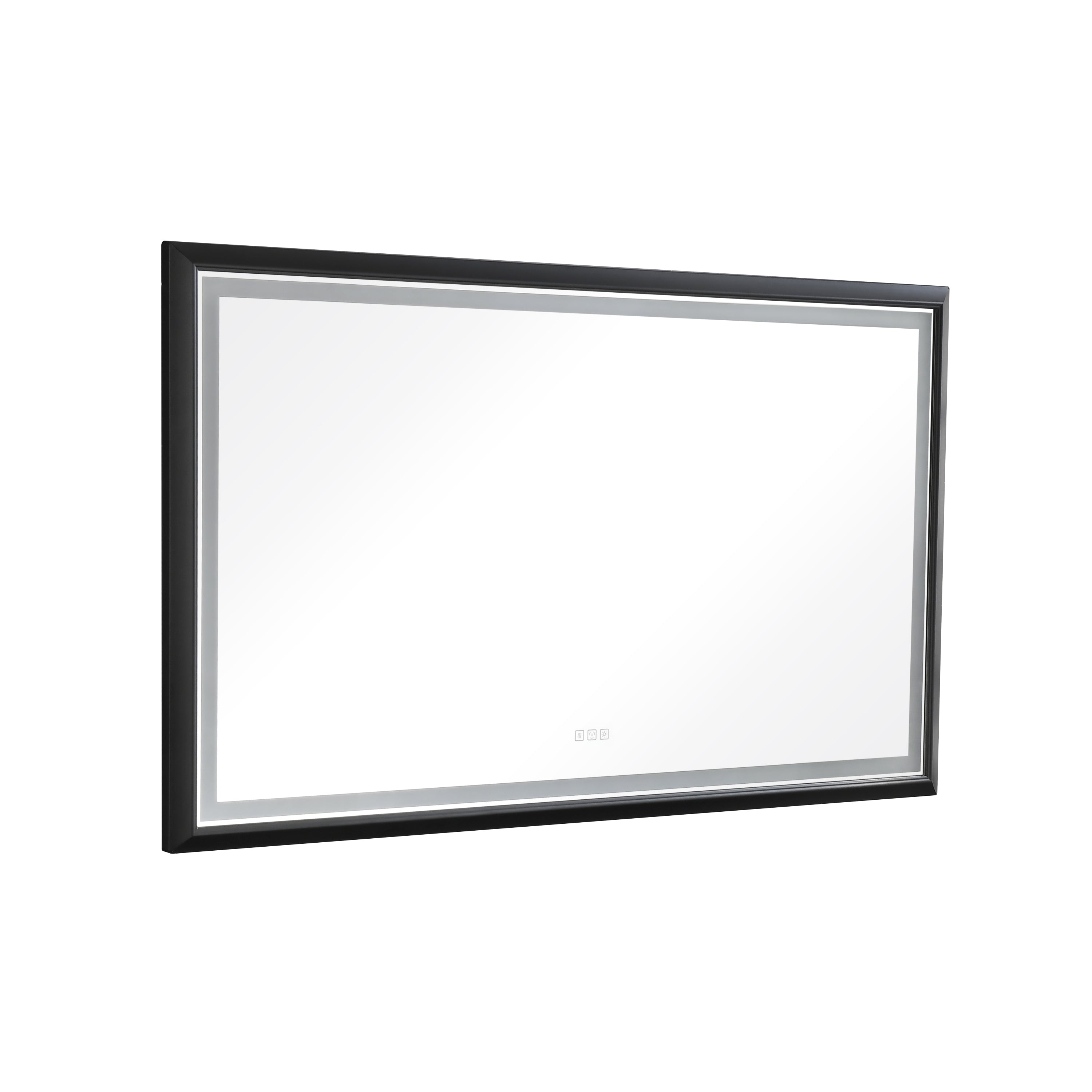 bathroom  led mirror is multi-functional and each function is controlled by a smart touch button.
