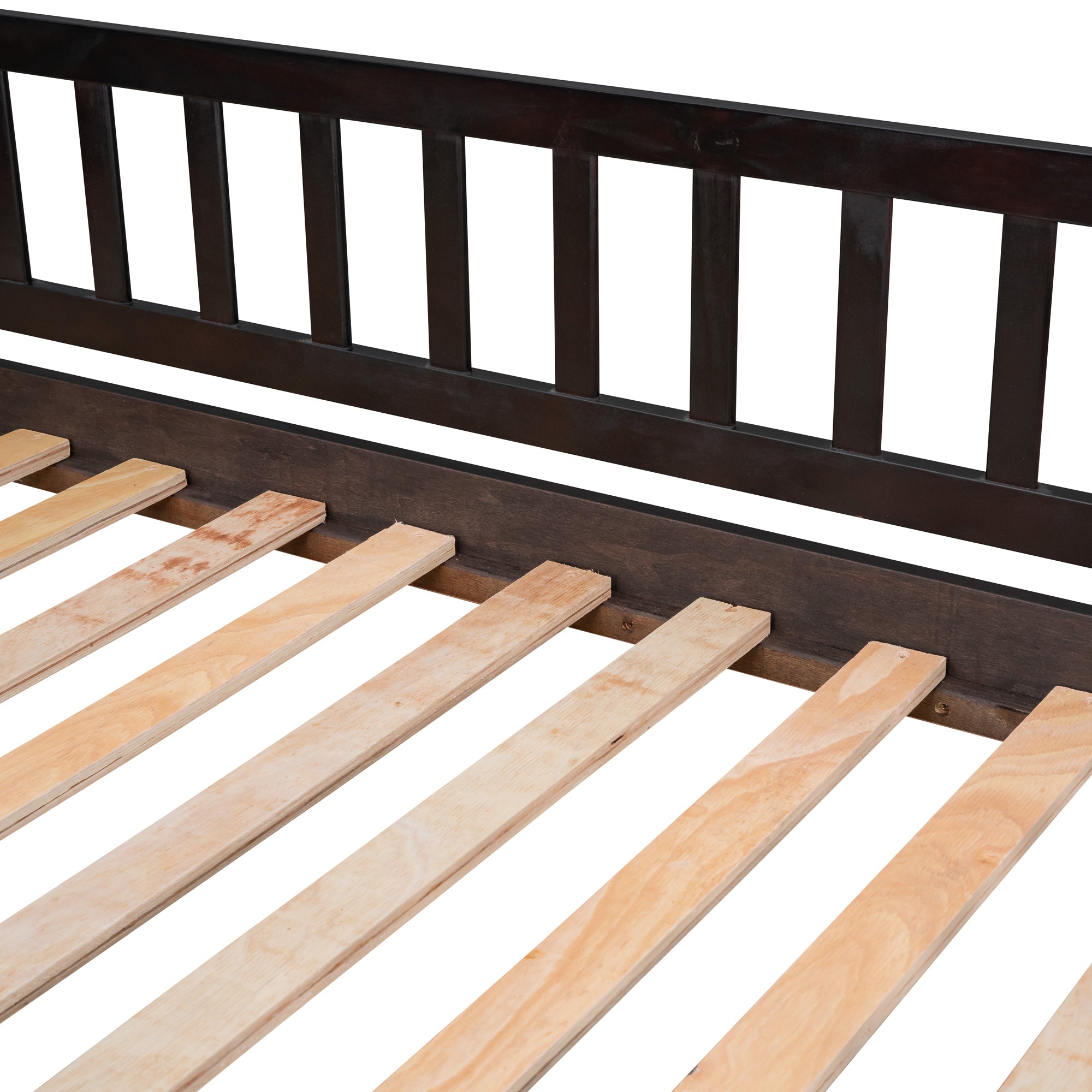 Twin Over Twin Bunk Bed with Slide, House Bed with Slide, Espresso(OLD SKU: LT000213AAP)