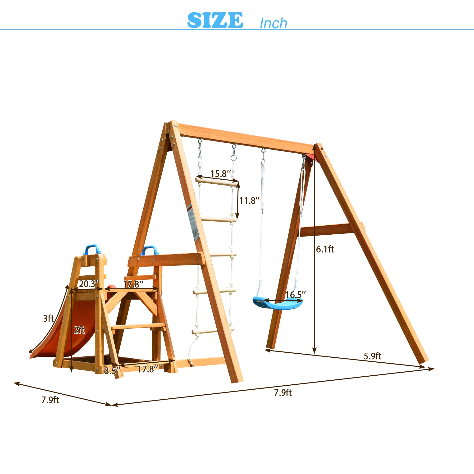 Wooden Swing-N-Slide Set: Ideal for Backyard Fun with Slide, Swings, and Climber. Toddler-Friendly and Easy to Assemble