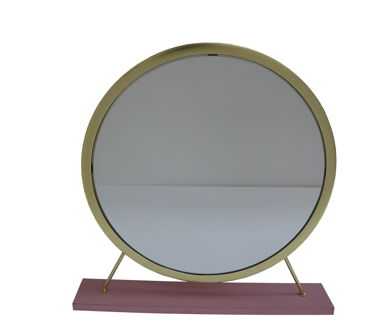 Vanity Mirror & Stool, Faux Fur, Mirror, Pink & Gold Finish AC00934