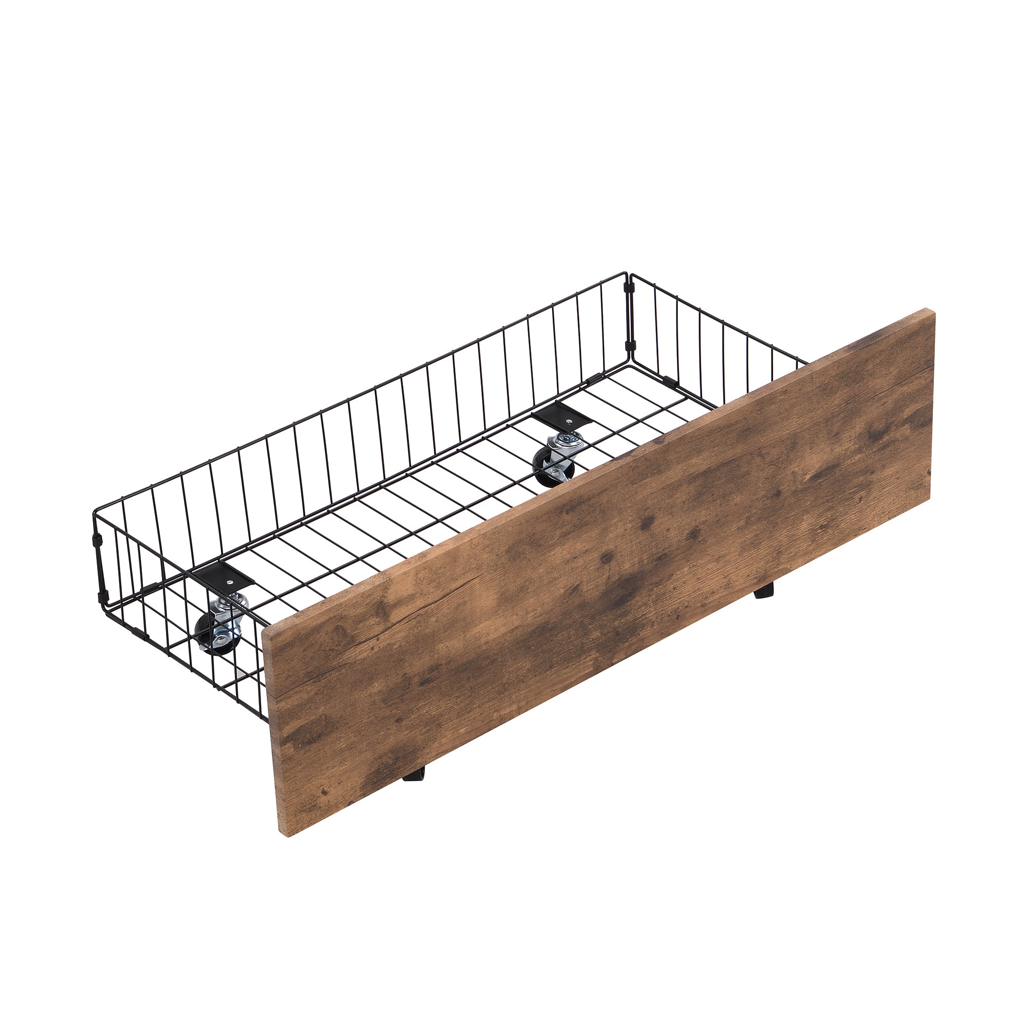 Twin Size Metal Platform Bed with MDF Headboard and Footboard,Two Storage Drawers and Rotatable TV Stand,Black