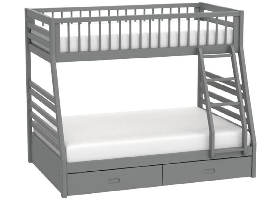 Jason Bunk Bed (Twin/Full & Storage), Gray (1Set/2Ctn) 37840