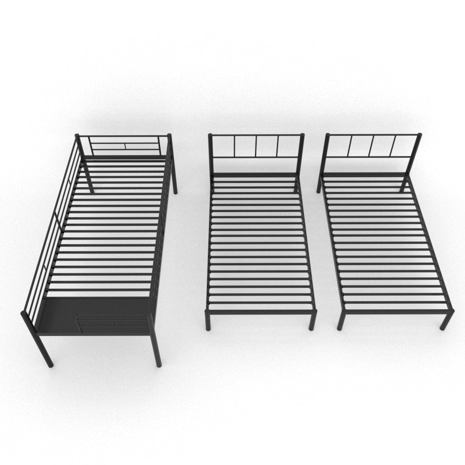 Metal Twin over Twin&Twin Triple Bed for Kids,Comfortable Rungs,CPC Certified,No Box Spring Needed,Heavy Duty,Easy to Assemble