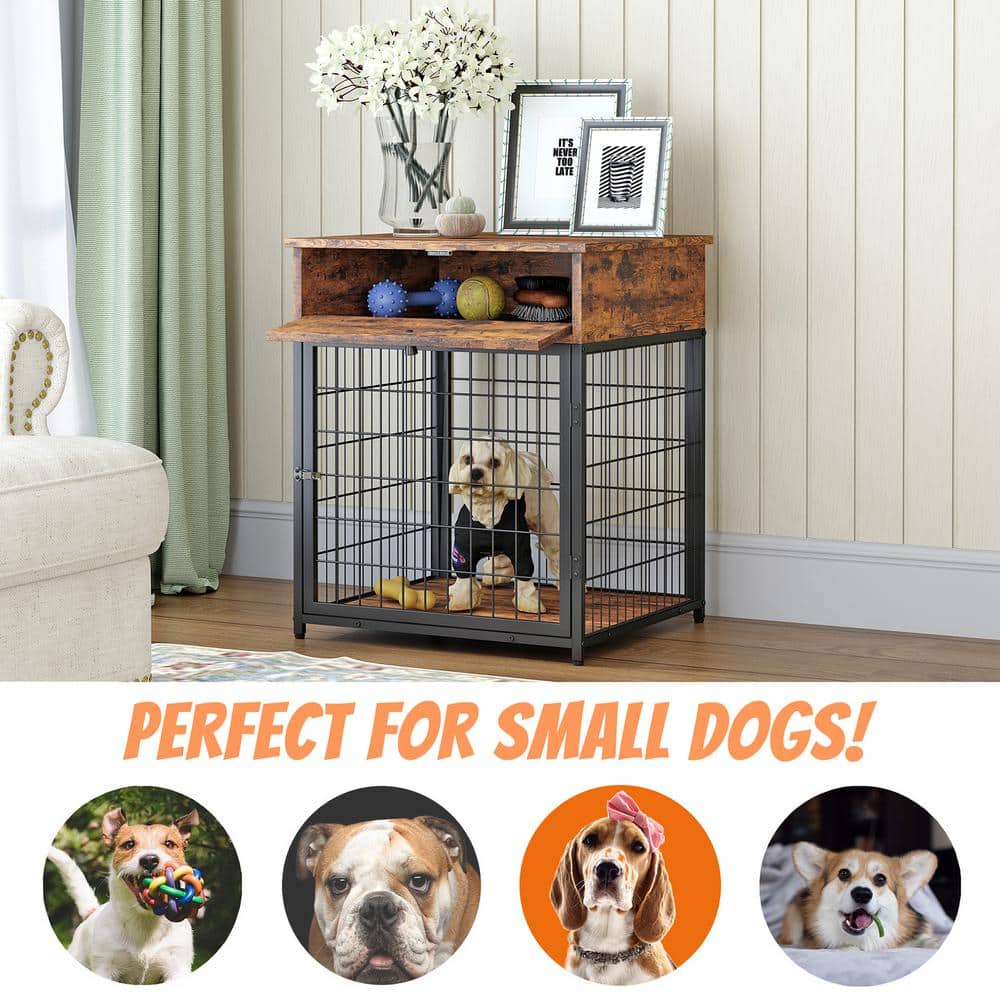 19.7'' Wood Dog Crate with Storage Console