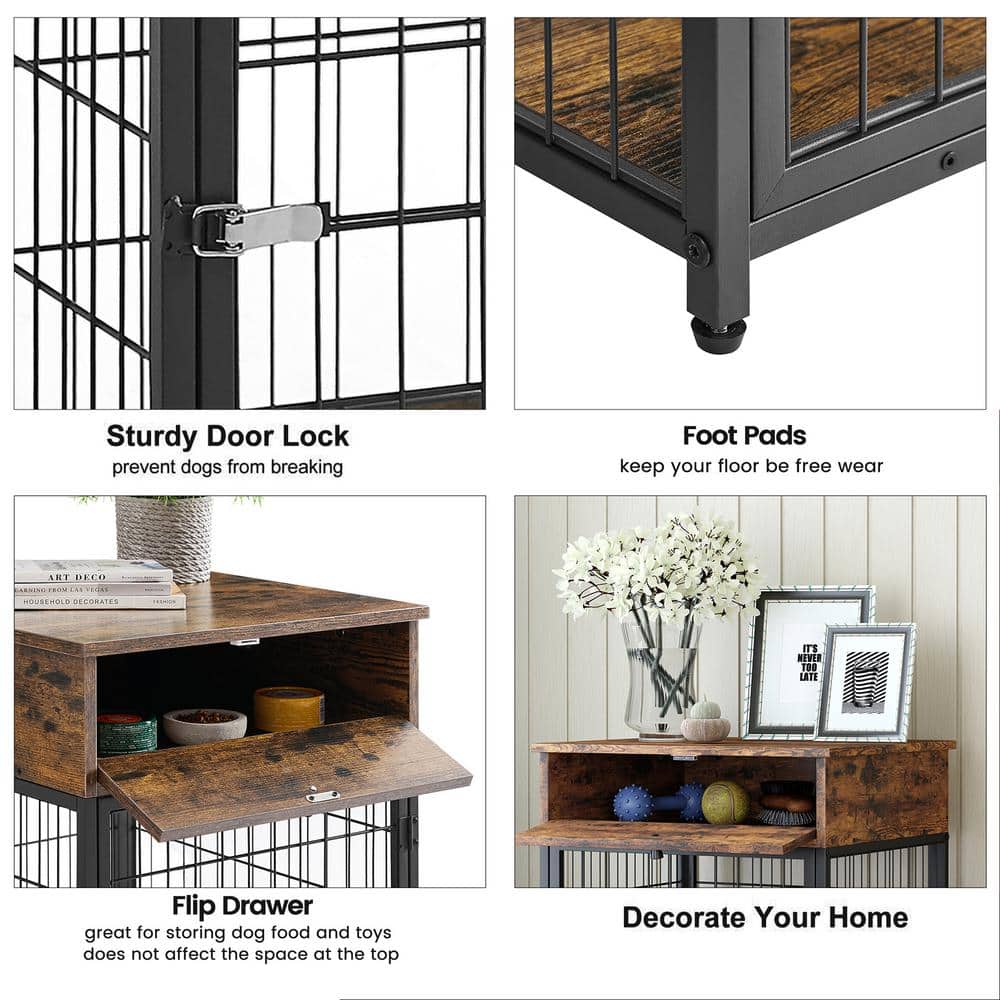 19.7'' Wood Dog Crate with Storage Console
