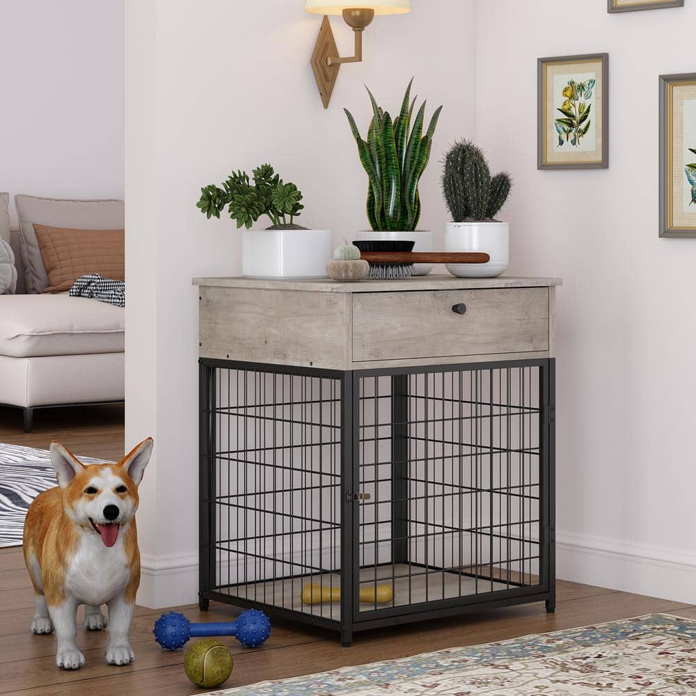 19.7'' Wood Dog Crate with Storage Console