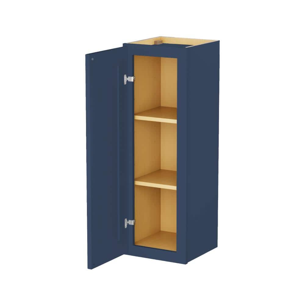 Easy-DIY 12 in. W x 12 in. D x 36 in. H Ready to Assemble Wall Kitchen Cabinet in Shaker Navy 1-Door-2 Shelves