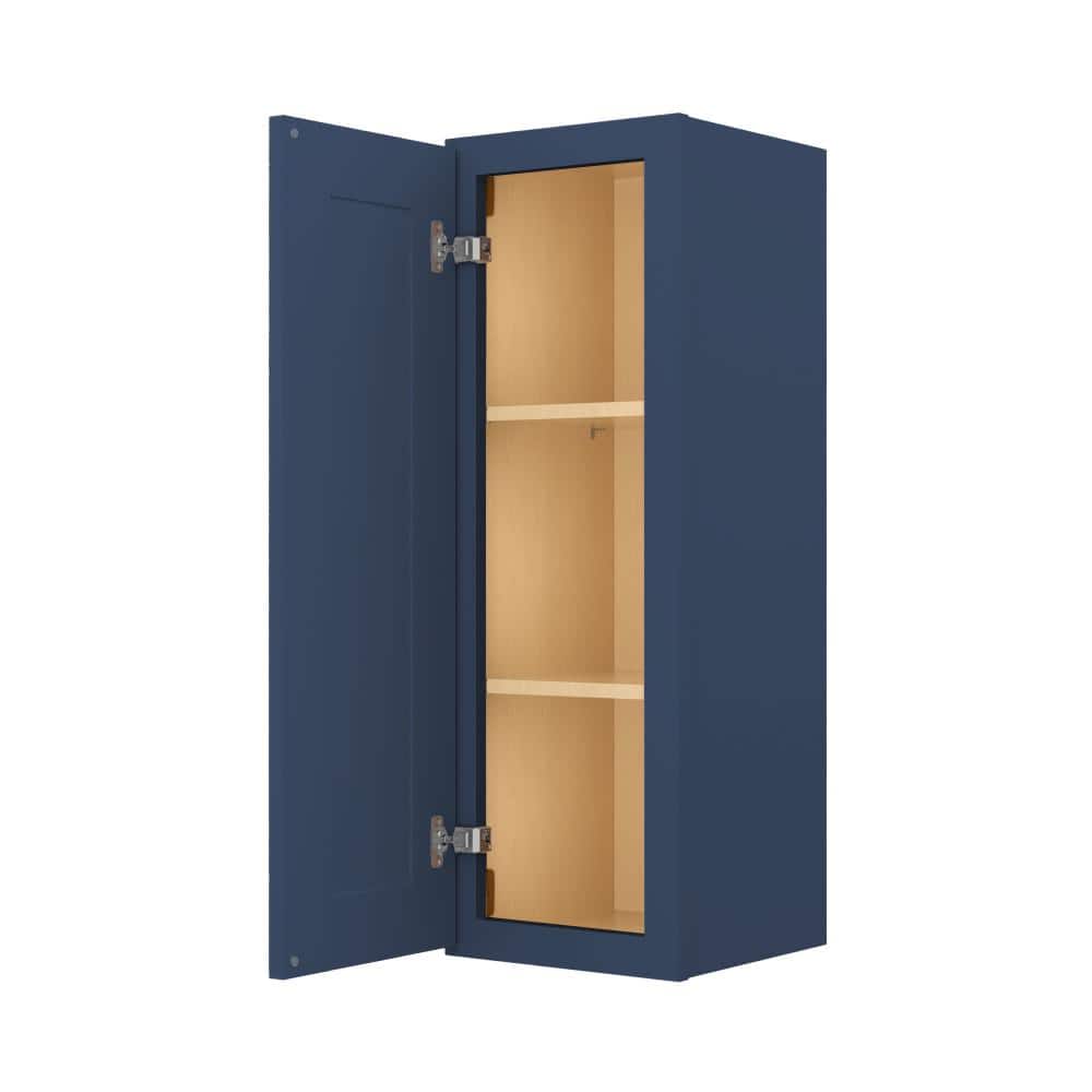 Easy-DIY 12 in. W x 12 in. D x 36 in. H Ready to Assemble Wall Kitchen Cabinet in Shaker Navy 1-Door-2 Shelves