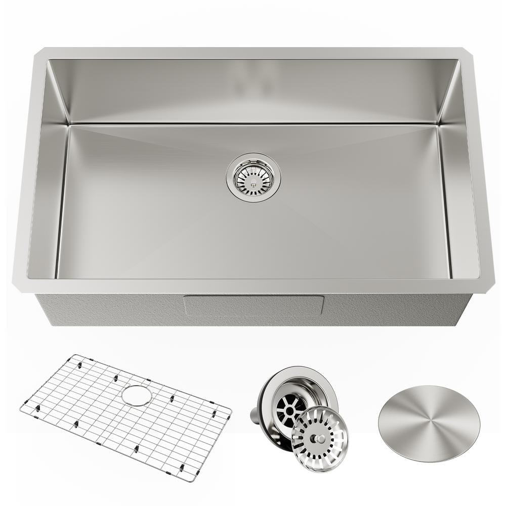18 Gauge Stainless Steel Kitchen Sink with 3 Accessories