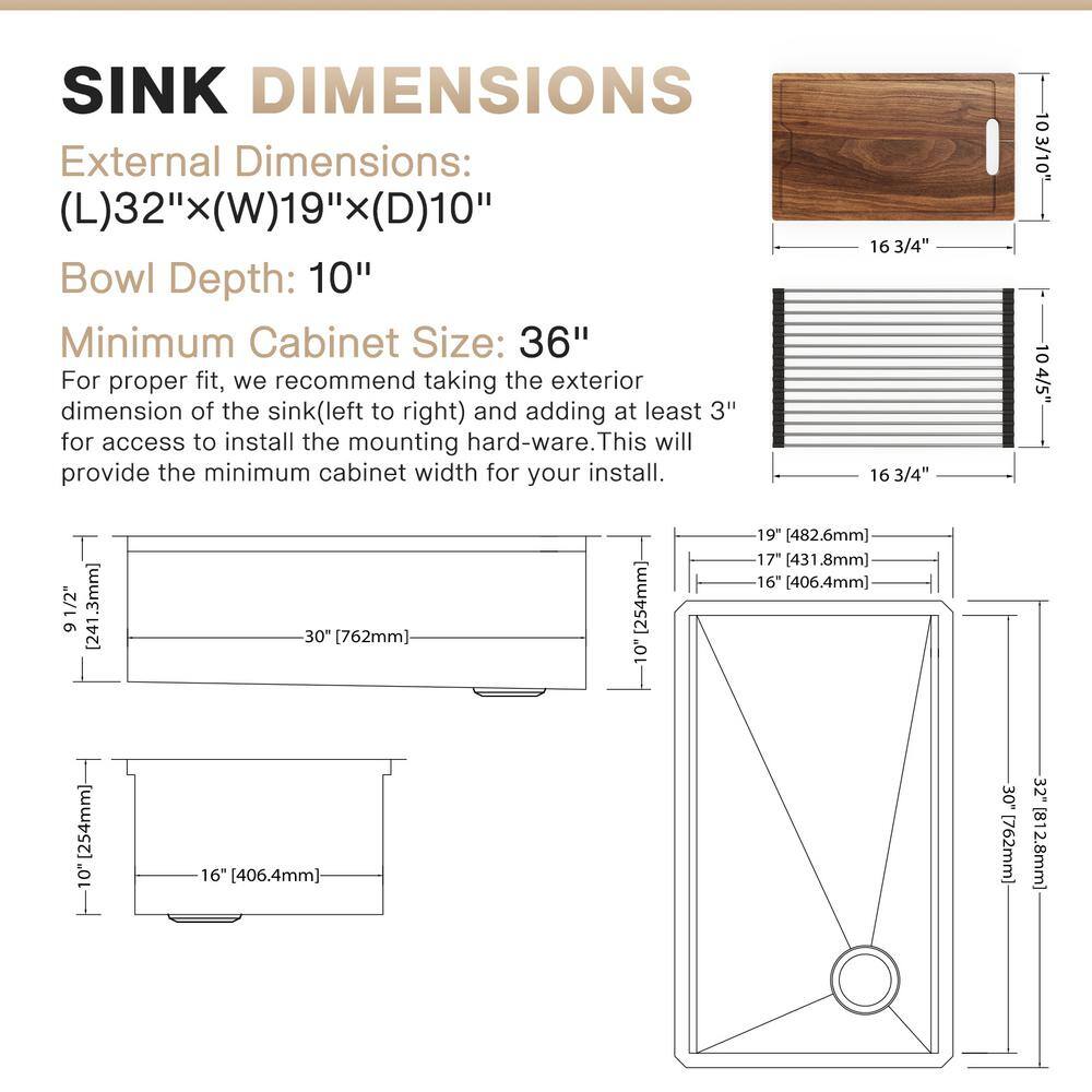 18 Gauge Stainless Steel Kitchen Sink with 5 Accessories