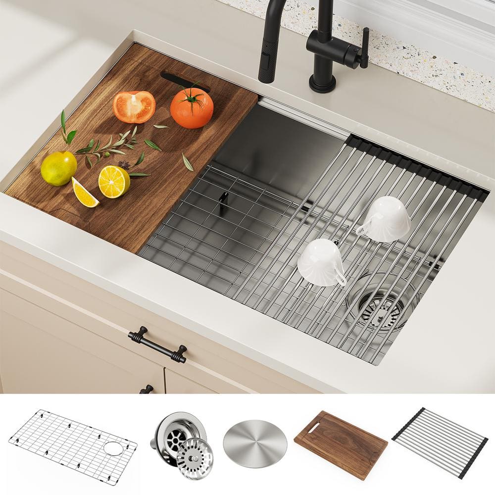 18 Gauge Stainless Steel Kitchen Sink with 5 Accessories
