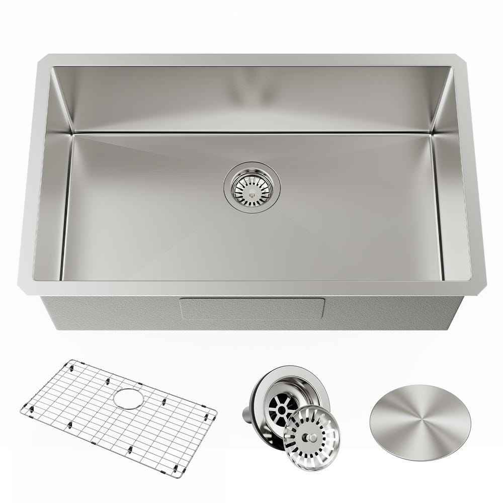 18 Gauge Stainless Steel Kitchen Sink with 3 Accessories