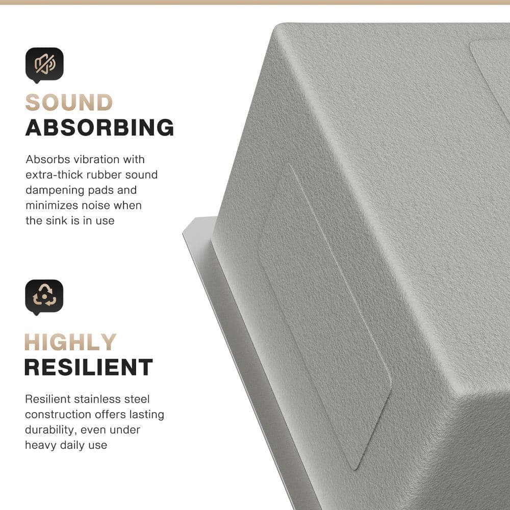 18 Gauge Stainless Steel Kitchen Sink with 3 Accessories