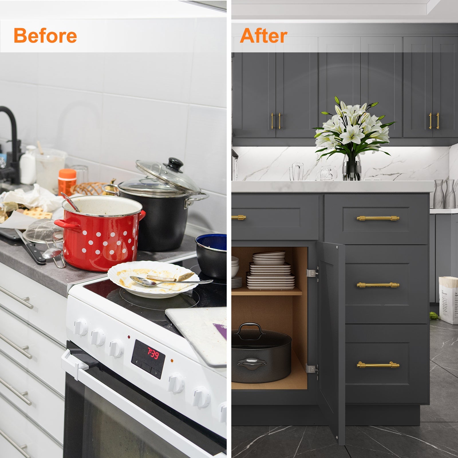 24"D Birch Solid Wood X 24"W X 34-1/2"H Base Kitchen Cabinet B24