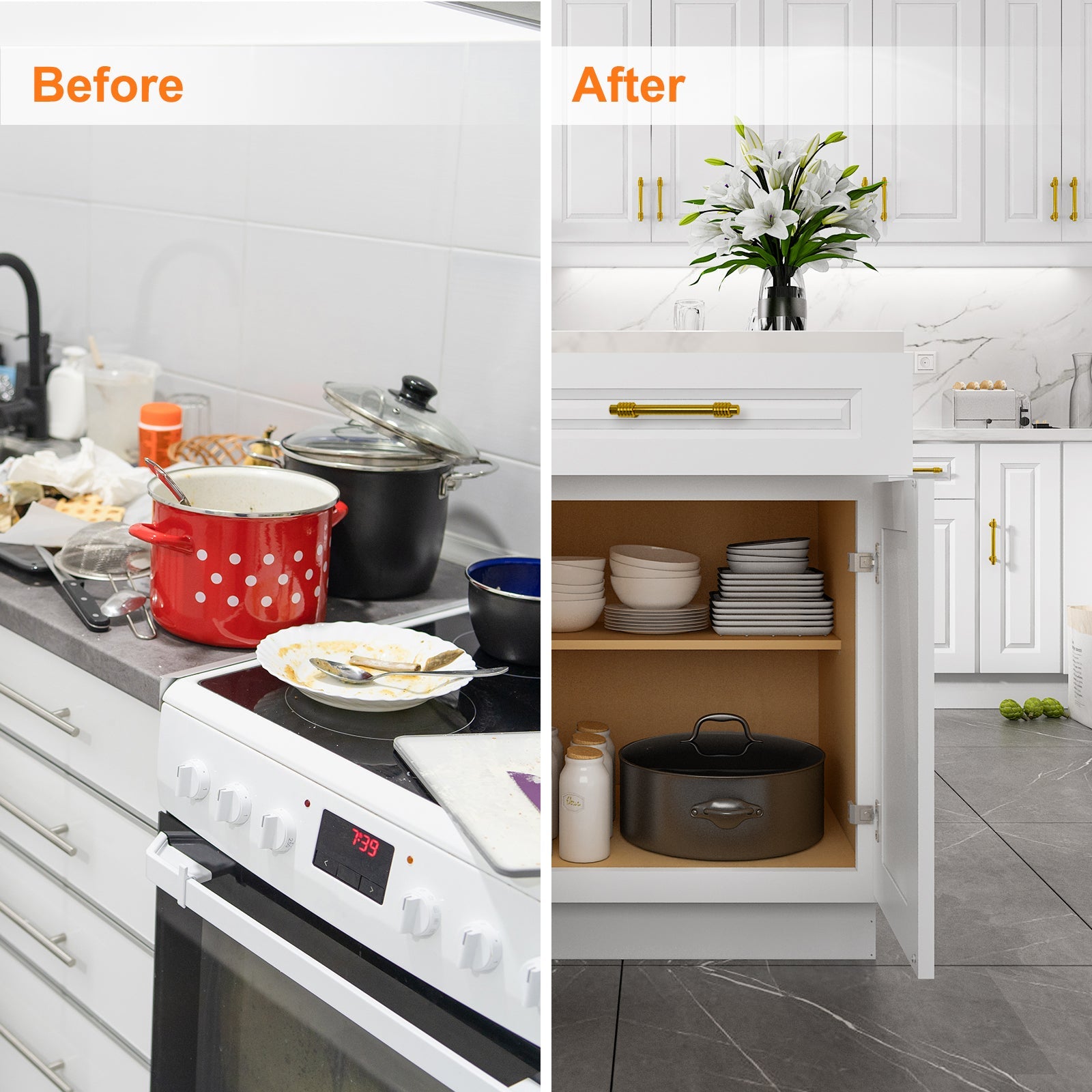 24"D Birch Solid Wood X 30"W X 34-1/2"H Base Kitchen Cabinet B42