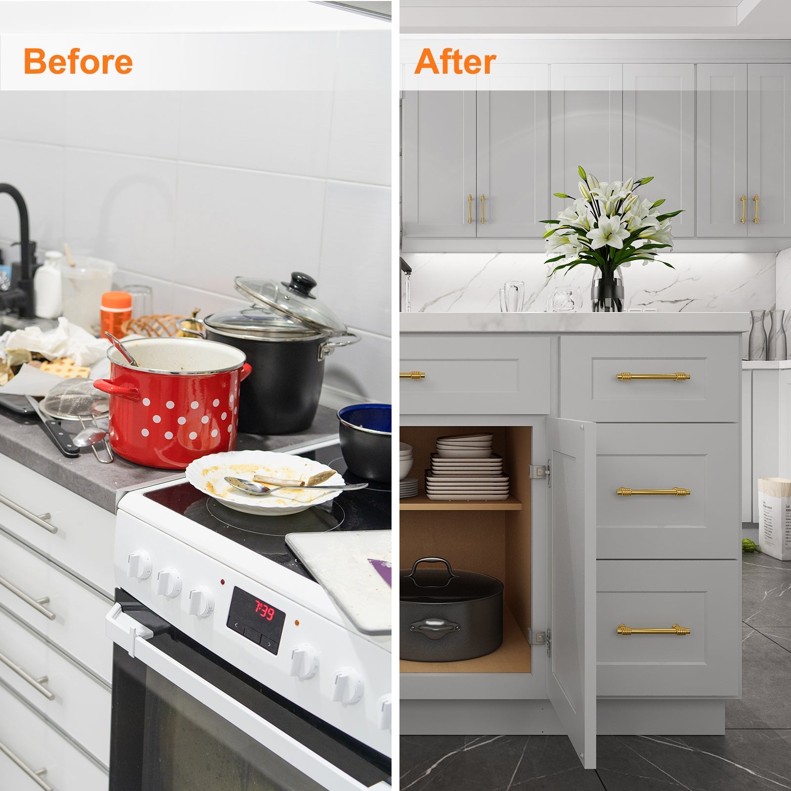 24"D Birch Solid Wood X 24"W X 34-1/2"H Base Kitchen Cabinet B24