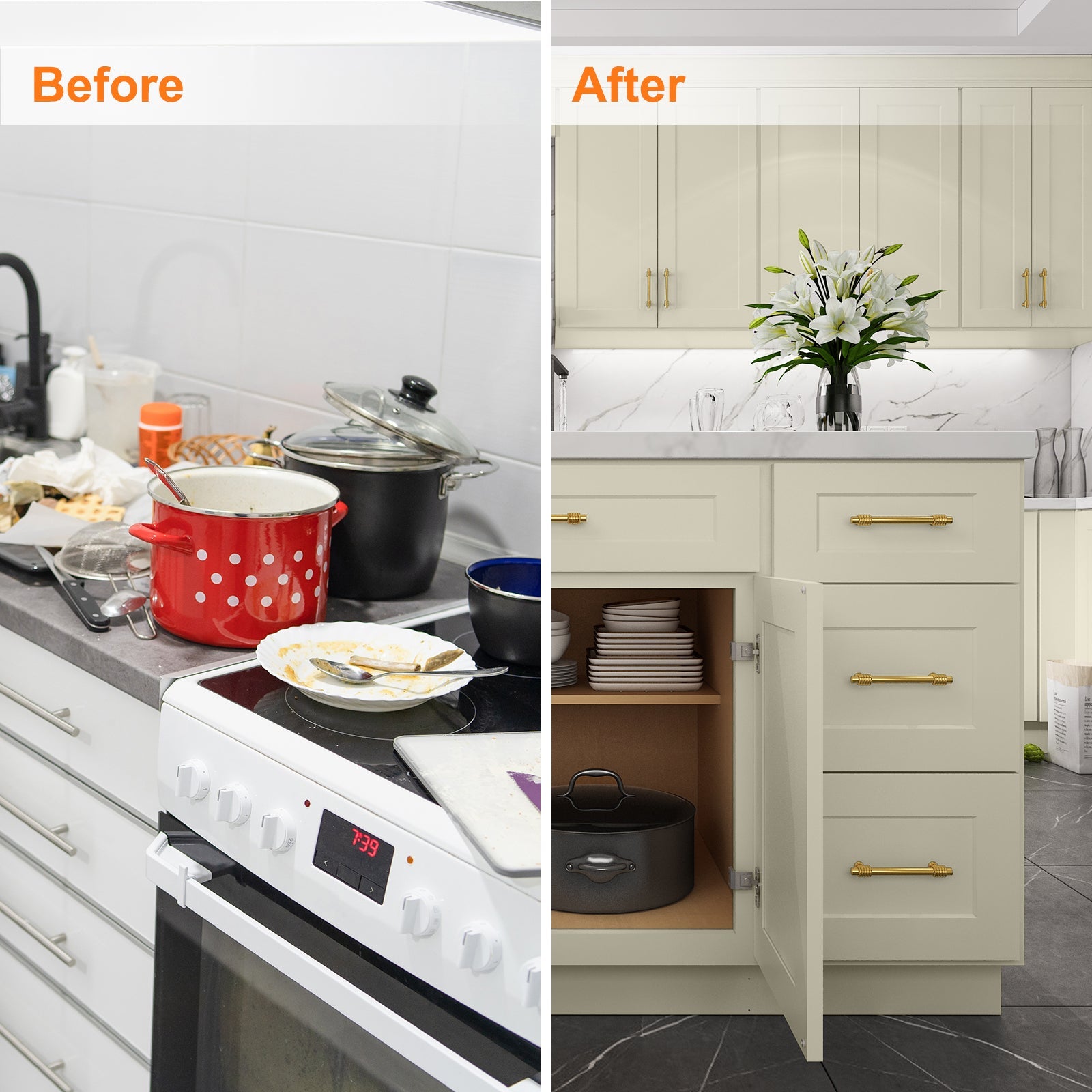 24"D Birch Solid Wood X 24"W X 34-1/2"H Base Kitchen Cabinet B24