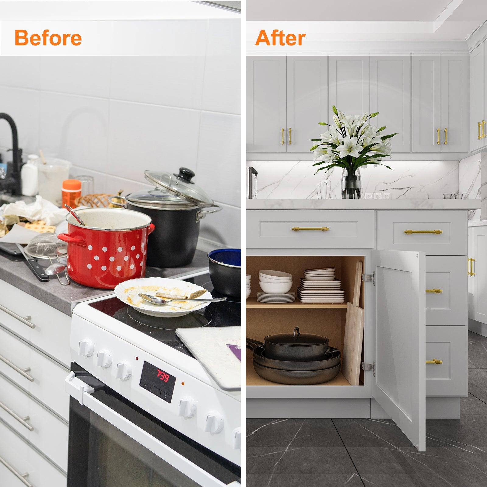 24"D Birch Solid Wood X 30"W X 34-1/2"H Base Kitchen Cabinet B30