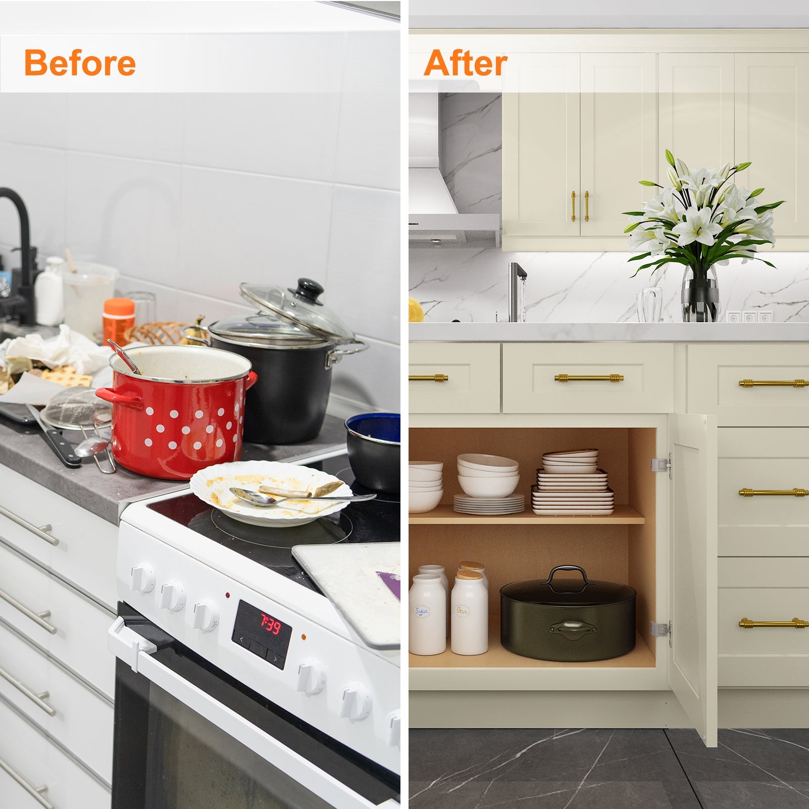 24"D Birch Solid Wood X 30"W X 34-1/2"H Base Kitchen Cabinet B42