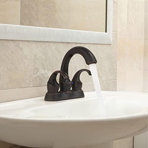 2-Handle Bathroom Sink Faucet 3 Hole, Oil Rubbed Bronze Bathroom Faucet, Centerset Bathroom Faucet with Drain Assembly and Supply Hoses, 1.2 GPM Buylikepro