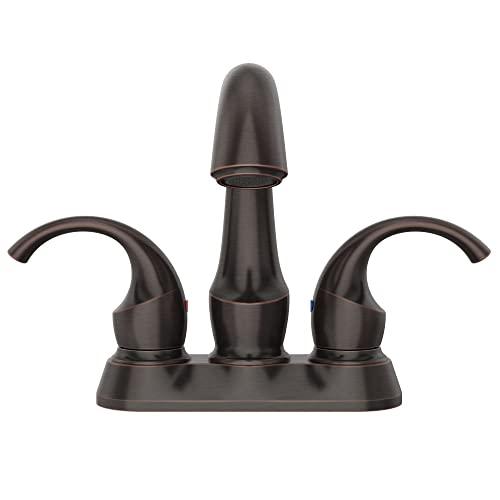 2-Handle Bathroom Sink Faucet 3 Hole, Oil Rubbed Bronze Bathroom Faucet, Centerset Bathroom Faucet with Drain Assembly and Supply Hoses, 1.2 GPM Buylikepro