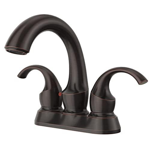 2-Handle Bathroom Sink Faucet 3 Hole, Oil Rubbed Bronze Bathroom Faucet, Centerset Bathroom Faucet with Drain Assembly and Supply Hoses, 1.2 GPM Buylikepro