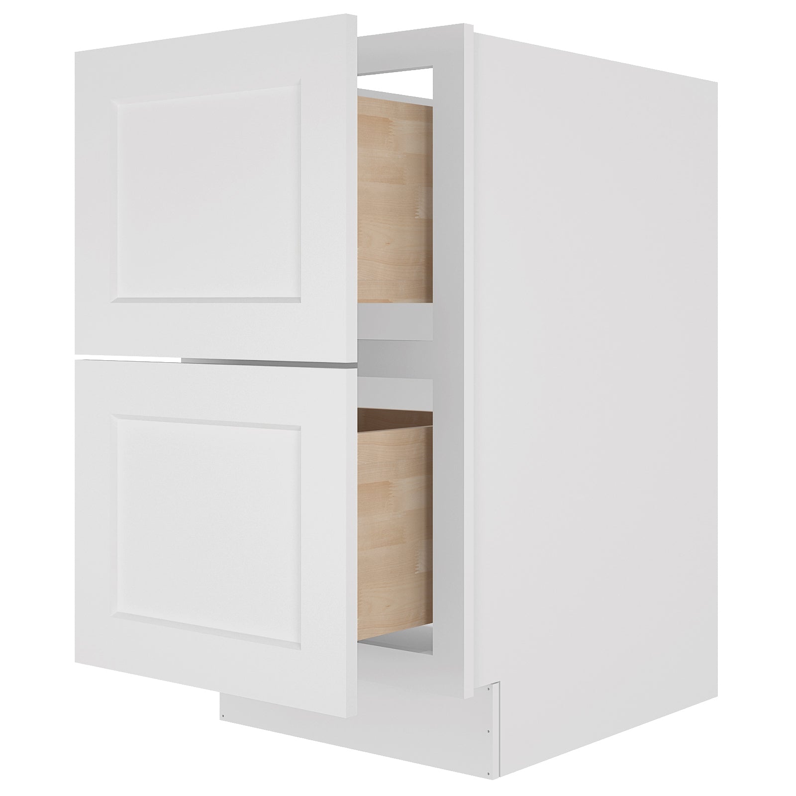 24"D Birch Solid Wood x 18"W x 34.5"H 2 Drawer Base Kitchen Cabinet 18" Wide 2DB18