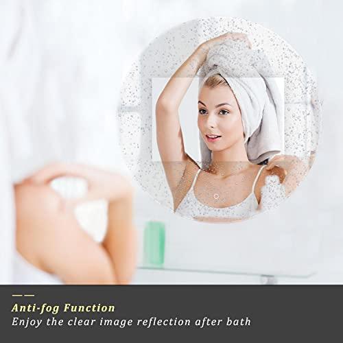 24 Inch Frameless Round Vanity LED Mirror Anti-Fog with Memory Function Buylikepro