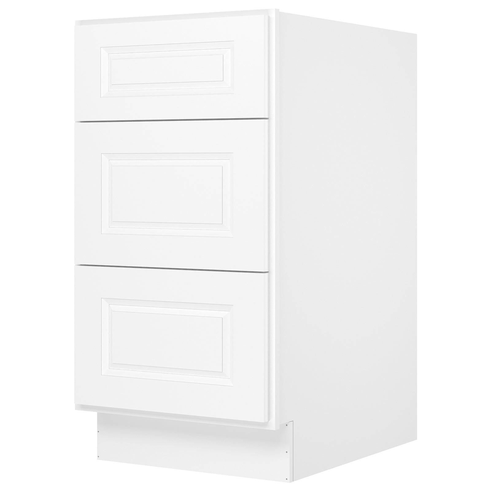 24"D Birch Solid Wood x 18"W x 34.5"H 3 Drawer Base Kitchen Cabinet 18" Wide 3DB18