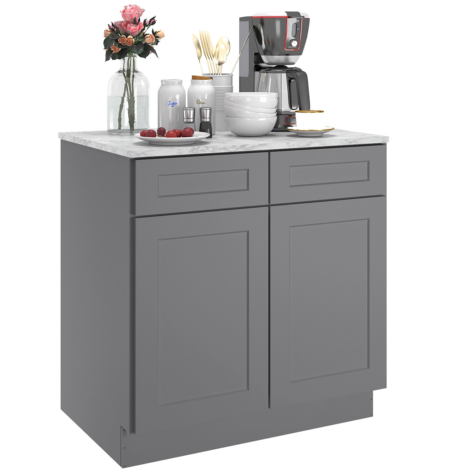 24"D Birch Solid Wood X 30"W X 34-1/2"H Base Kitchen Cabinet B33