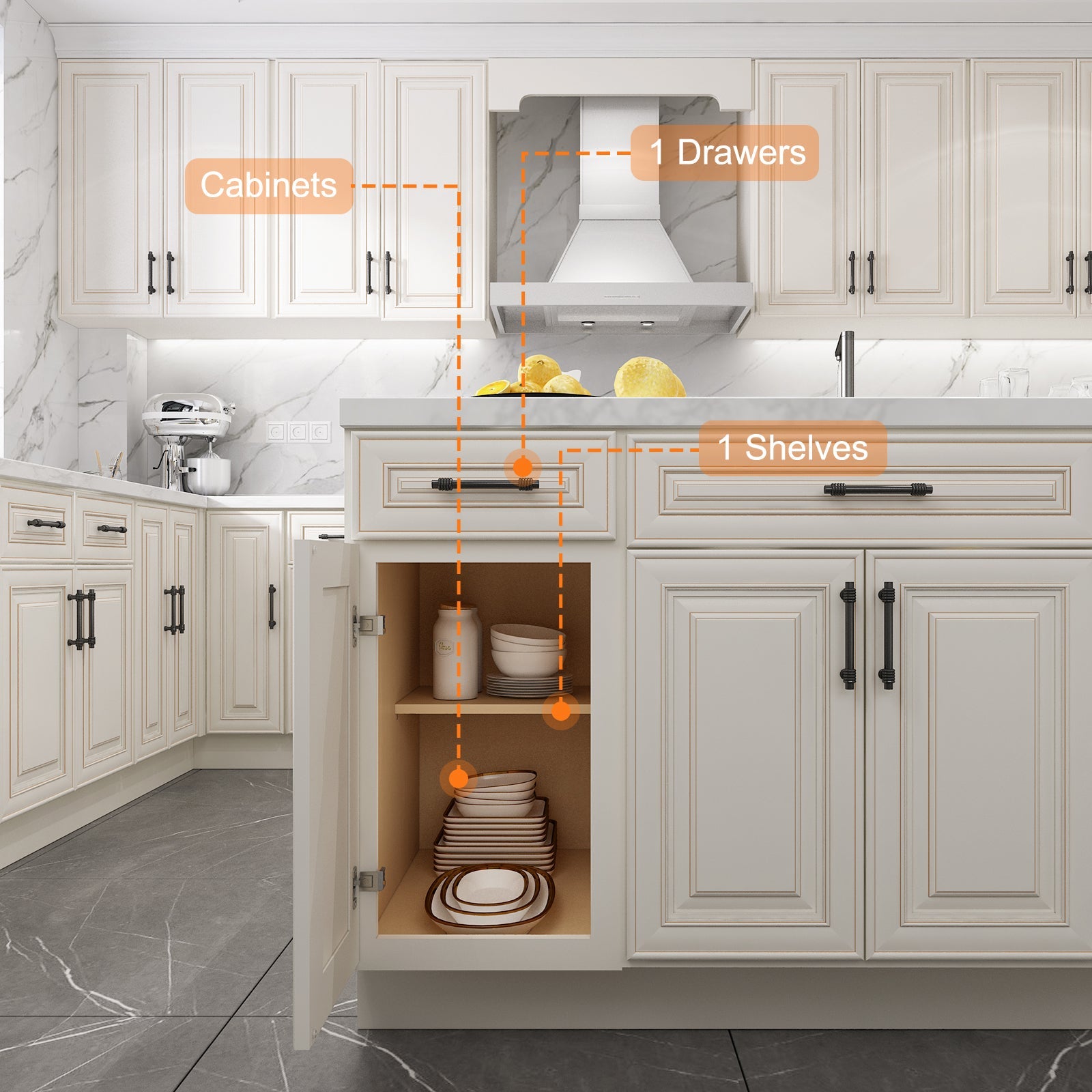 24"D Birch Solid Wood X 18"W X 34-1/2"H Base Kitchen Cabinet B21