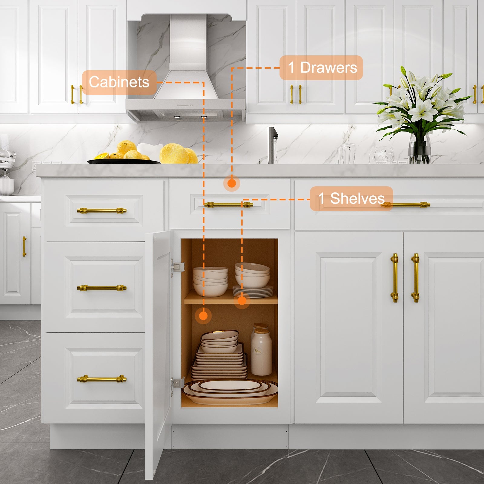 24"D Birch Solid Wood X 15"W X 34-1/2"H Base Kitchen Cabinet B15