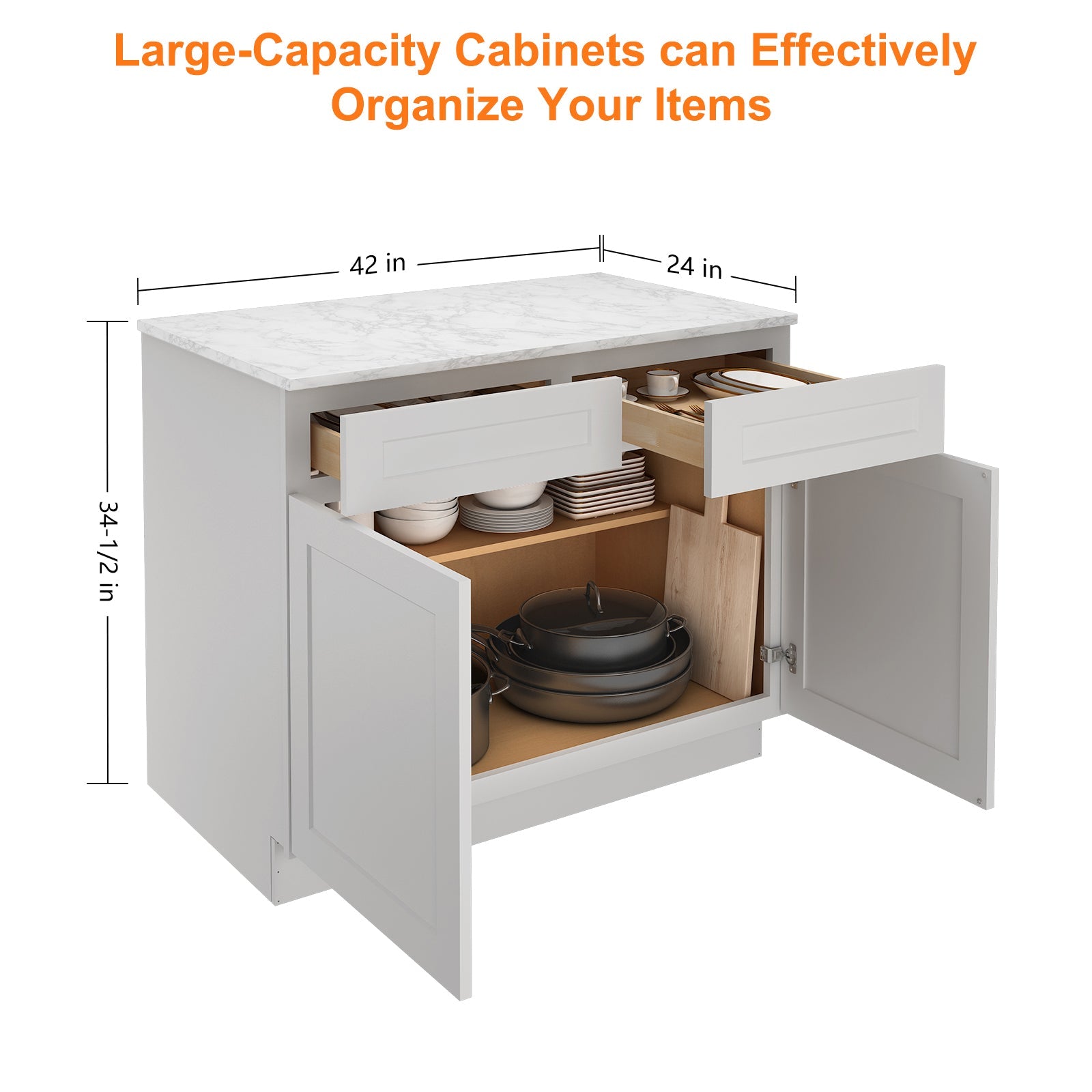 24"D Birch Solid Wood X 30"W X 34-1/2"H Base Kitchen Cabinet B42