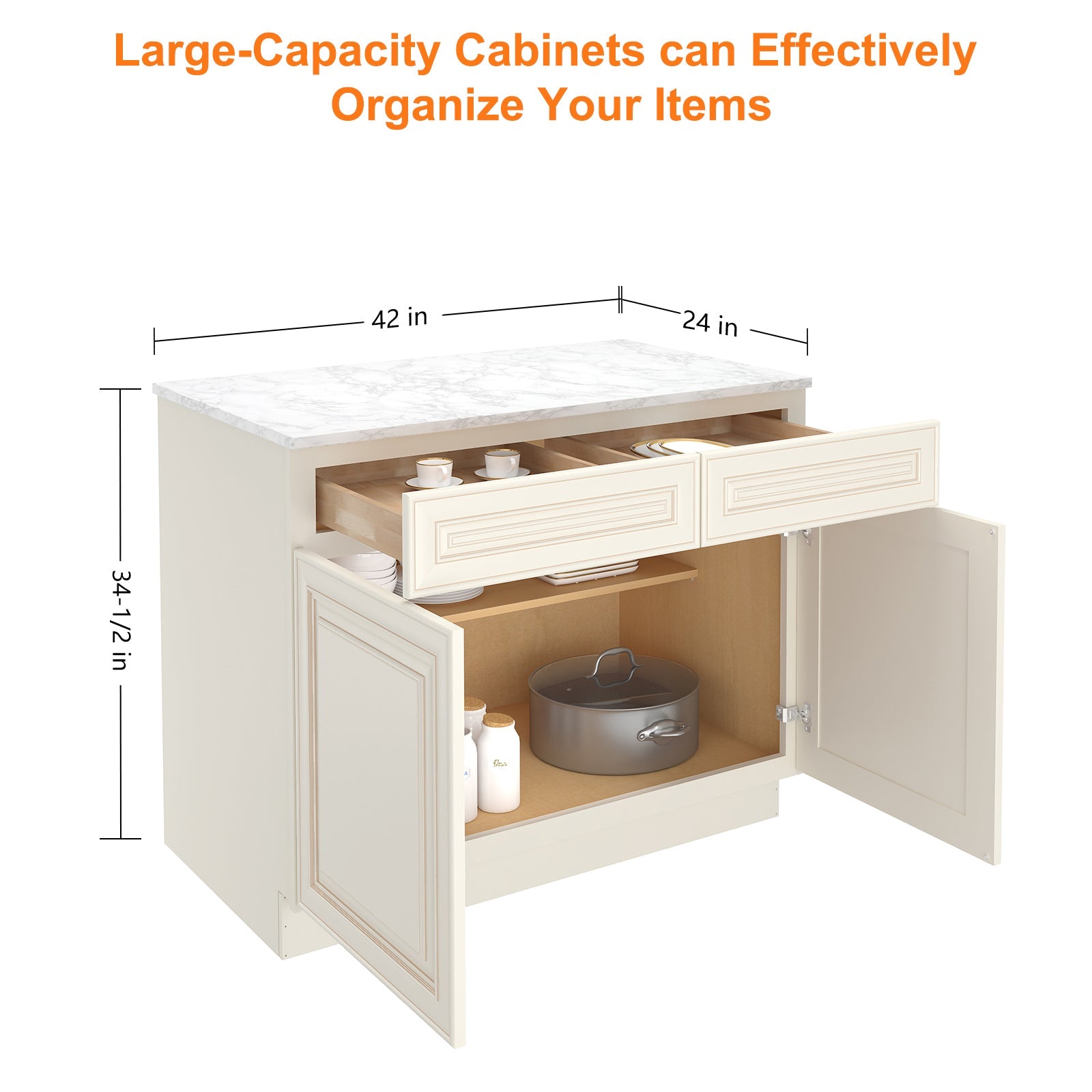 24"D Birch Solid Wood X 30"W X 34-1/2"H Base Kitchen Cabinet B42