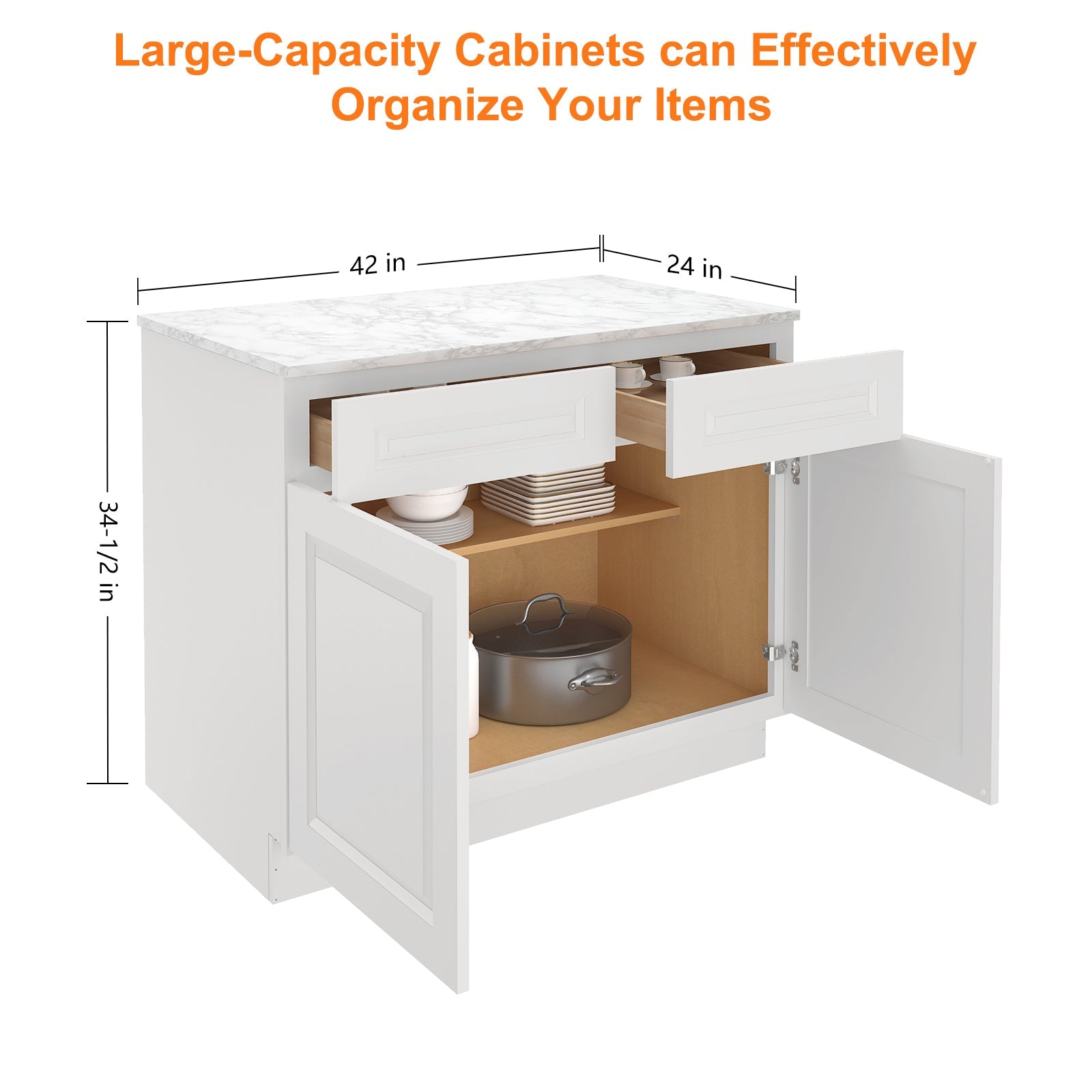 24"D Birch Solid Wood X 30"W X 34-1/2"H Base Kitchen Cabinet B42