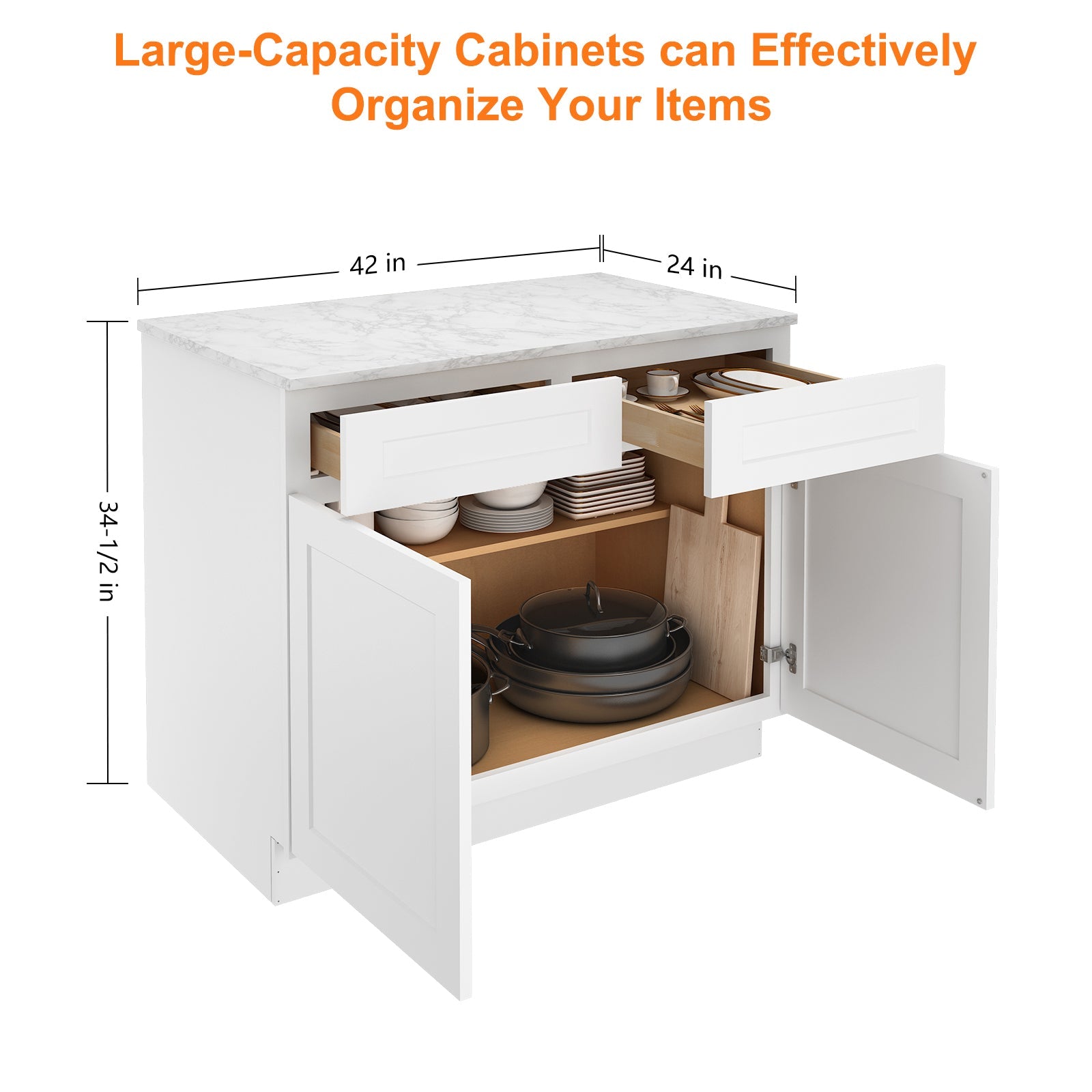 24"D Birch Solid Wood X 30"W X 34-1/2"H Base Kitchen Cabinet B42