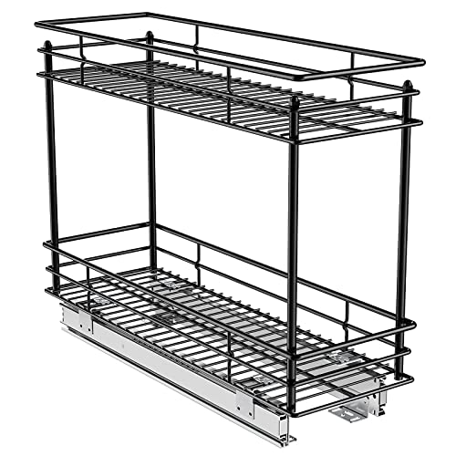 Two Tier Pull Out Organizer for Narrow Kitchen Cabinets