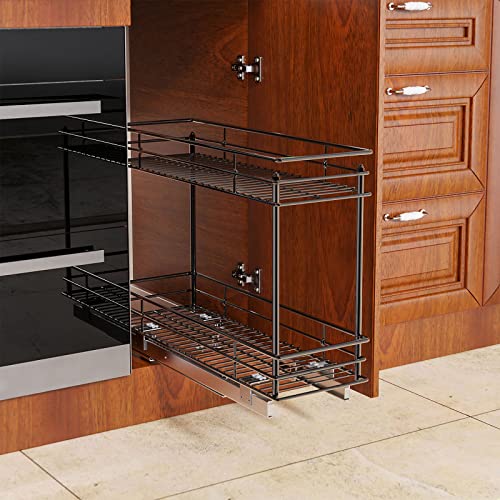 Homlux Pull-out 2 Tier Home Organizer With Sliding Track In The