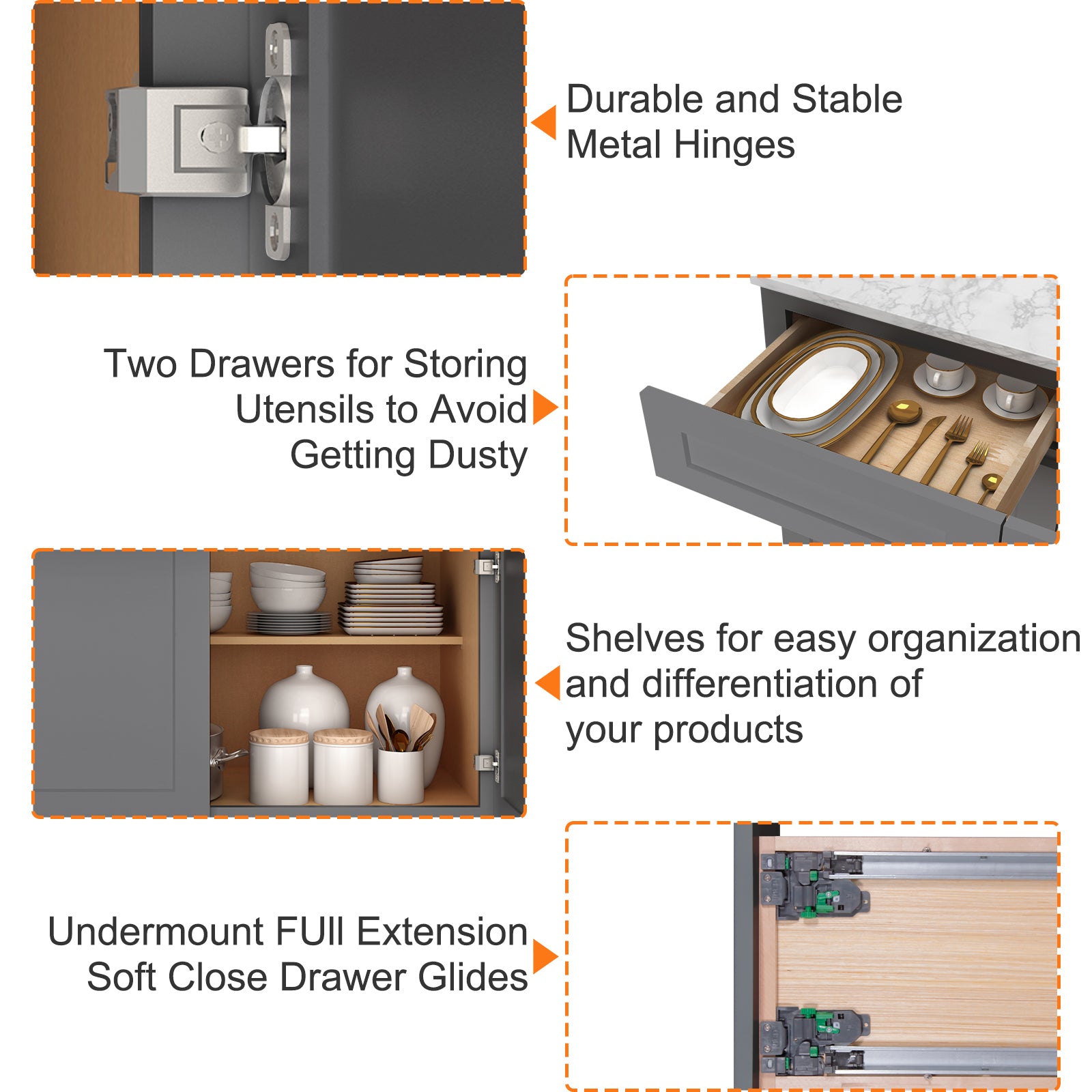 24"D Birch Solid Wood X 30"W X 34-1/2"H Base Kitchen Cabinet B42