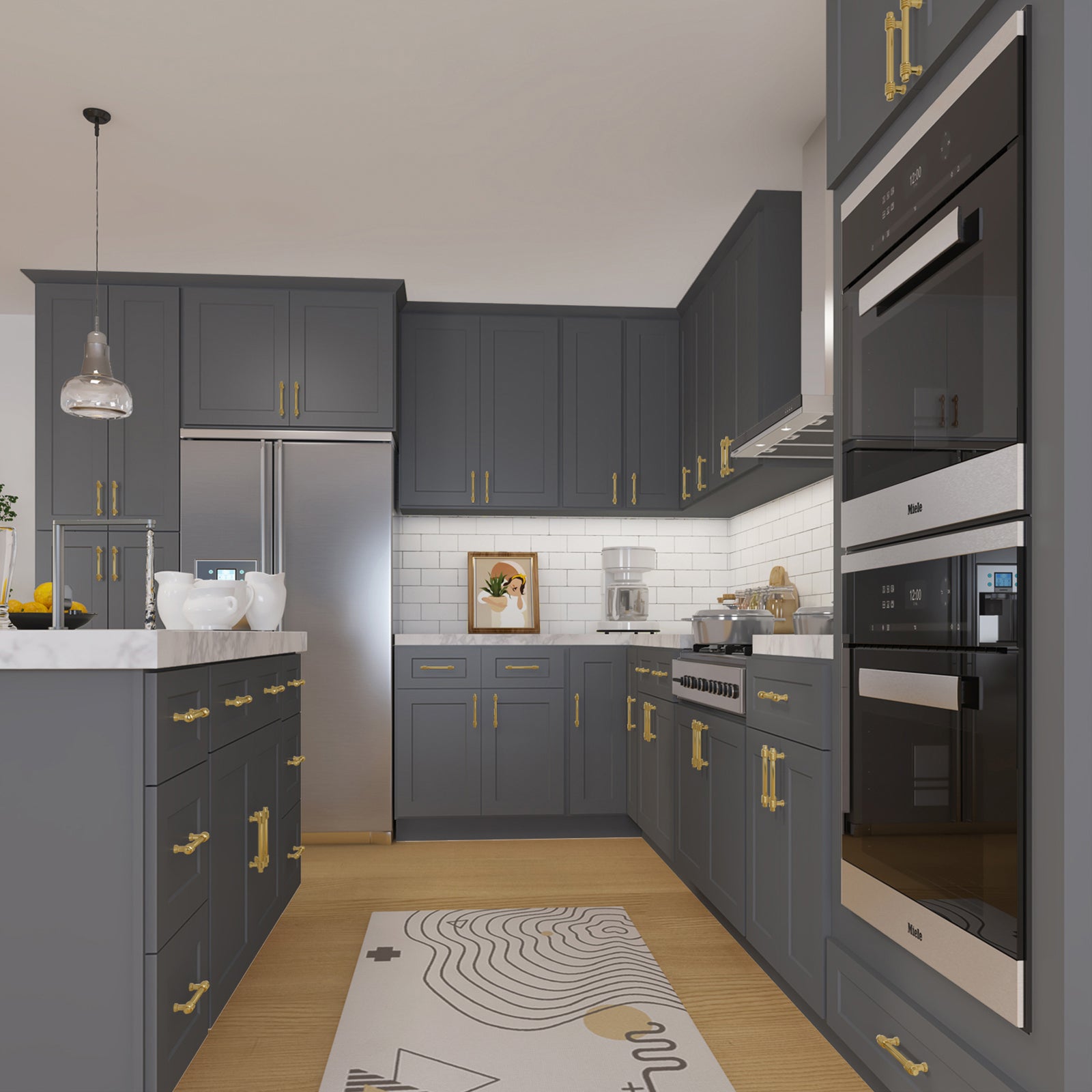 24"D Birch Solid Wood 3 Drawer Base Kitchen Cabinet 3DB