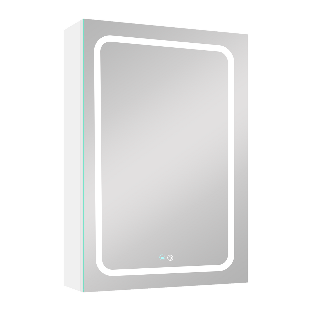 30x20 inch LED Bathroom Medicine Cabinet Surface Mounted Cabinets With Lighted Mirror  White Left Open