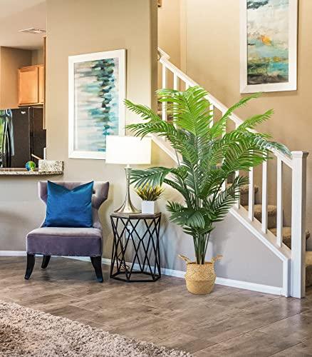 6ft Artificial Palm Tree with Woven Seagrass Plant Basket and Realistic Moss,Artificial Plants for Modern Home Office Living Room Floor Decor Indoor Buylikepro