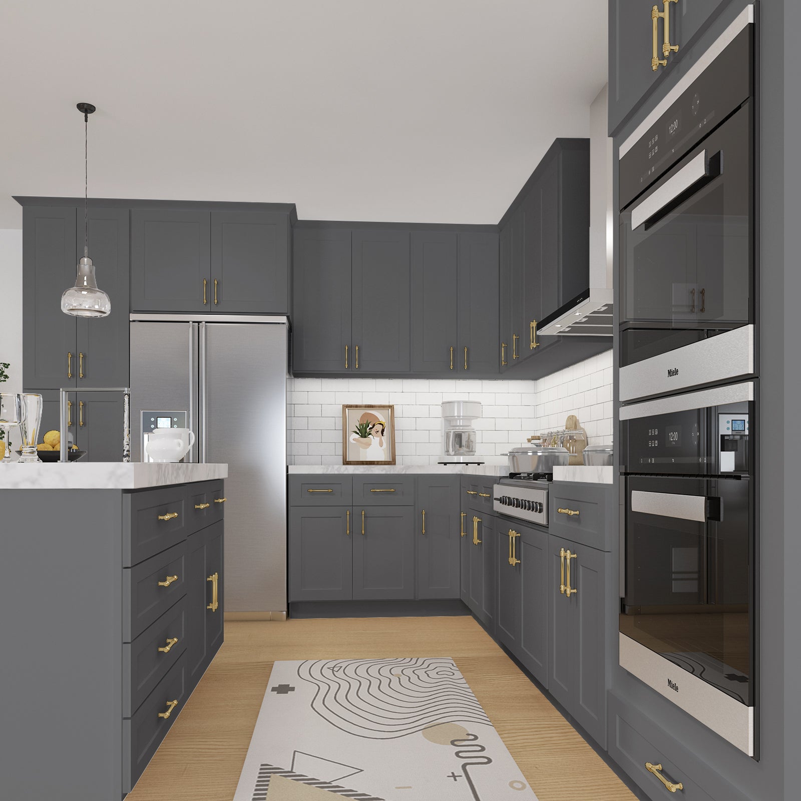 24"D Birch Solid Wood X 24"W X 34-1/2"H Base Kitchen Cabinet B24