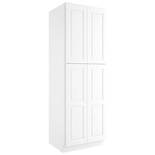 90" High Traditional Freestanding Kitchen Pantry Wall Cabinet with Adjustable Shelves and Doors, a Practical Piece of Furniture for Kitchens, Living Rooms, Checkrooms, Bathrooms and More Buylikepro