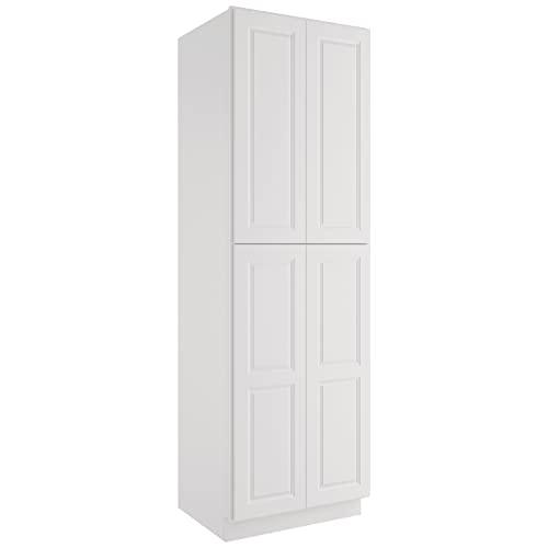 96" High Traditional Freestanding Kitchen Pantry Wall Cabinet with Adjustable Shelves and Doors, a Practical Piece of Furniture for Kitchens, Living Rooms, Checkrooms, Bathrooms and More Buylikepro