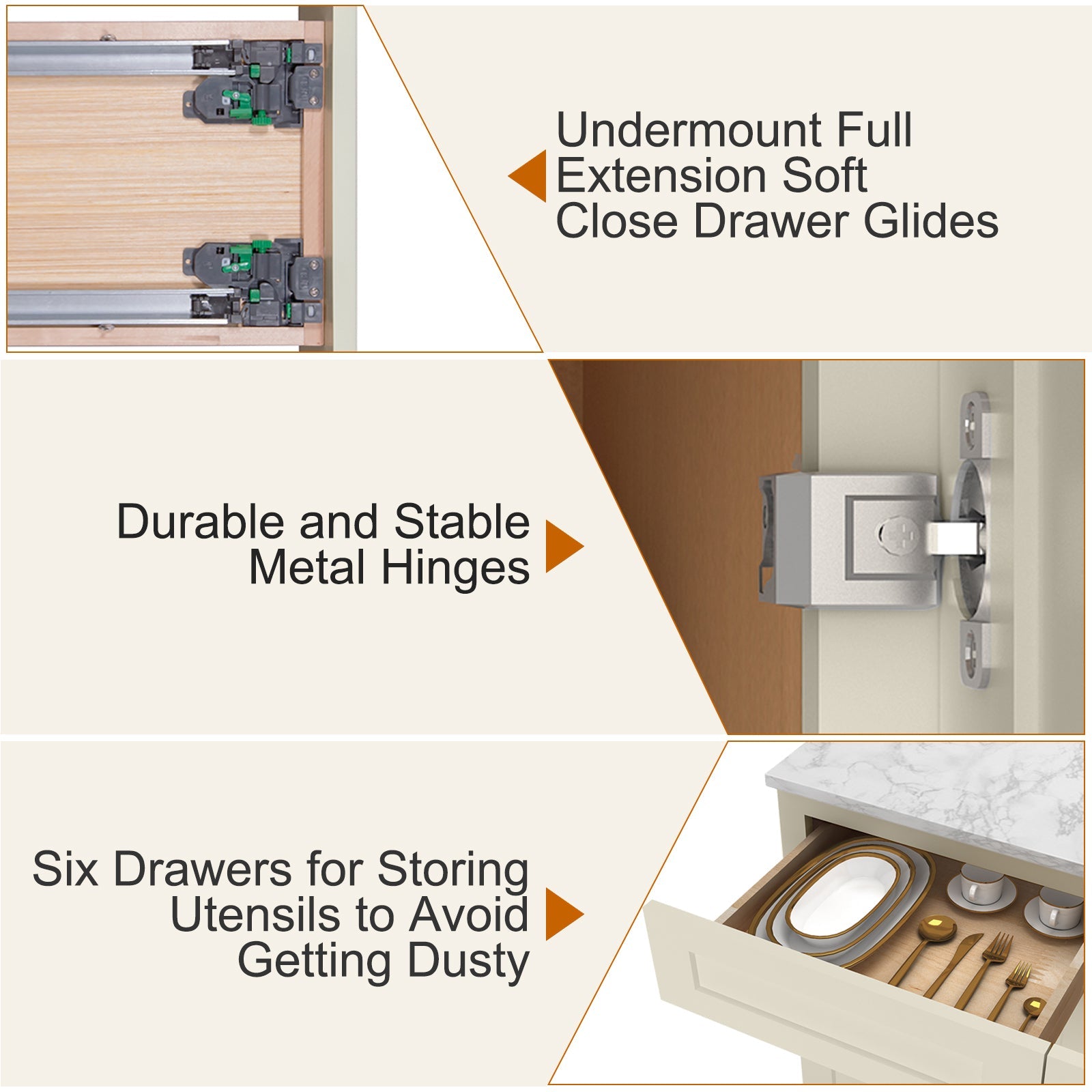 21"D Birch Solid Wood X 42"W X 34-1/2"H Bath Vanity Double Drawer Cabinet without Top VDDB42