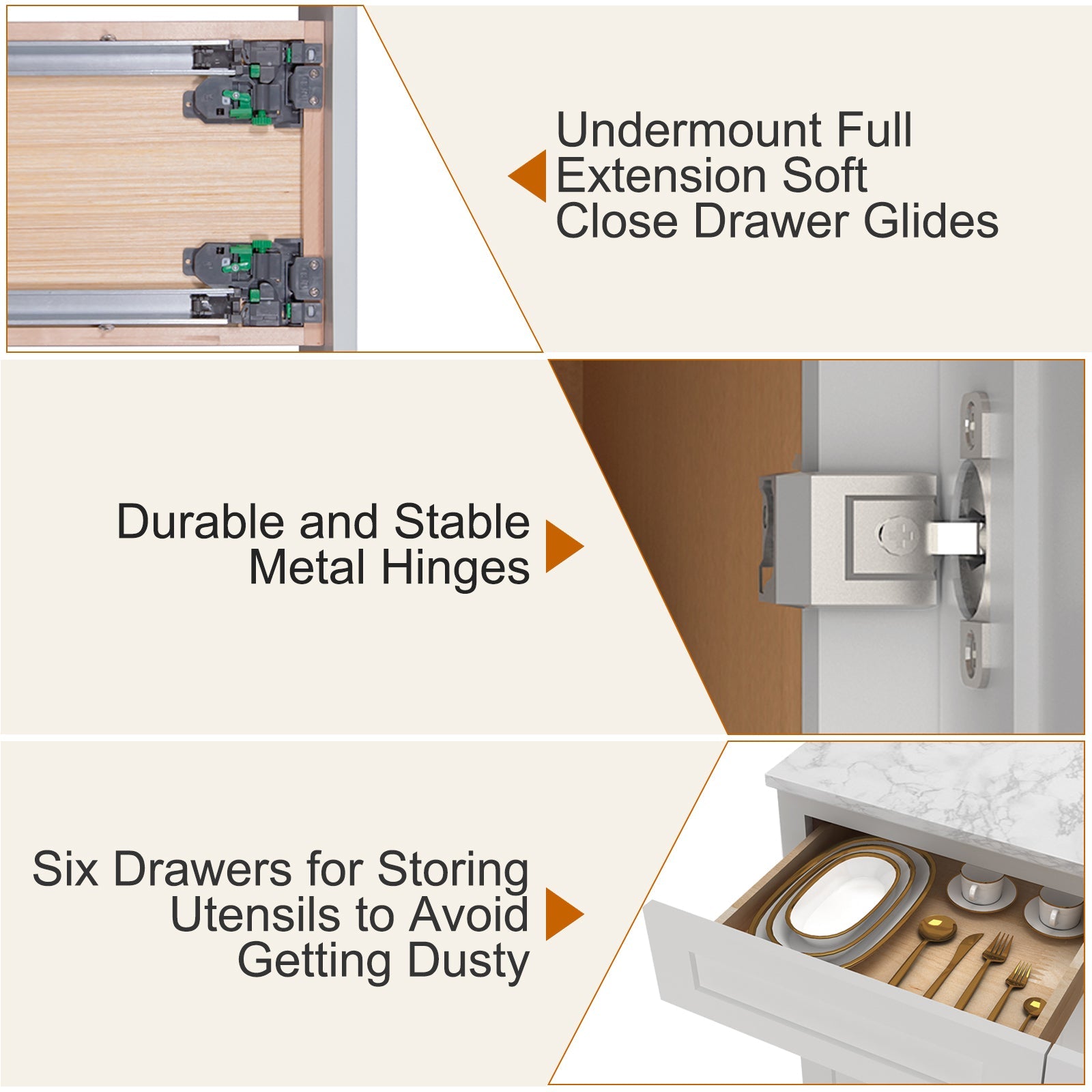 21"D Birch Solid Wood X 60"W X 34-1/2"H Bath Vanity Double Drawer Cabinet without Top VDDB60