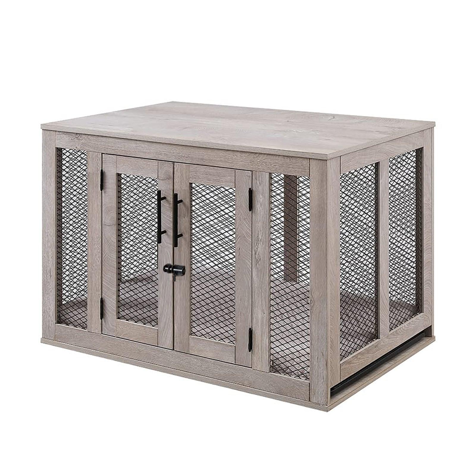 Dog Crate with Cushion and Tray, Double Doors - Medium Buylikepro