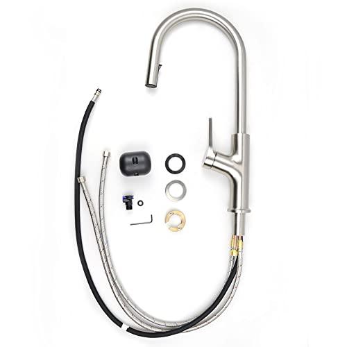 Kitchen Faucet with Pull Down Sprayer, Single Handle Kitchen Sink Faucet, High Arc Brass Kitchen Faucets, Modern Brushed Nickel Kitchen Faucet with Sprayer Buylikepro